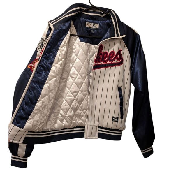 VTG New York Yankees 1927 & 1952 World Series Champions Pinstripe Jkt Women's L - Picture 4 of 10